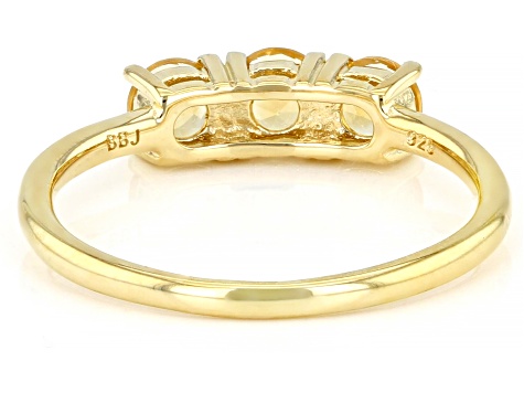 Yellow Citrine 18k Yellow Gold Over Sterling Silver November Birthstone 3-Stone Ring 0.64ctw