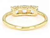 Sky Blue Topaz 18k Yellow Gold Over Sterling Silver December Birthstone 3-Stone Ring 0.82ctw