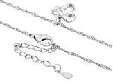 White Topaz Rhodium Over Sterling Silver Aries Pendant With Chain .81ct