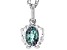 Blue Lab Created Alexandrite Rhodium Over Sterling Silver Gemini Pendant With Chain .73ct