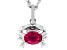 Red Lab Created Ruby Rhodium Over Sterling Silver Cancer Pendant With Chain .78ct