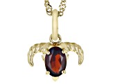 Red Garnet 18k Yellow Gold Over Sterling Silver Capricorn Pendant With Chain 0.81ct