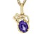 Purple African Amethyst 18k Yellow Gold Over  Silver Aquarius Pendant With Chain 0.64ct