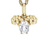 White Topaz 18k Yellow Gold Over Sterling Silver Aries Pendant With Chain 0.81ct