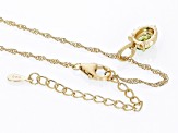 Green Peridot 18k Yellow Gold Over Sterling Silver Leo Pendant With Chain 0.70ct