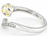 White Zircon Rhodium & 18k Yellow Gold Over Sterling Silver "Year of the Snake" Ring .56ctw