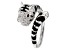 White Zircon with Garnet Rhodium Over Sterling Silver "Year of the Tiger" Ring .55ctw