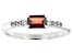 Red Garnet With White Zircon Rhodium Over Sterling Silver January Birthstone Ring .66ctw