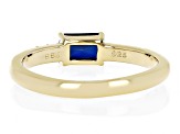 Blue Lab Sapphire with White Zircon 18k Yellow Gold Over Silver September Birthstone Ring .67ctw