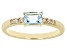 Sky Blue Topaz with White Zircon 18k Yellow Gold Over Silver December Birthstone Ring .67ctw