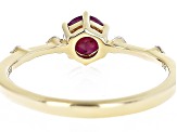 Mahaleo(R) Ruby with White Zircon 18k Yellow Gold Over Sterling Silver July Birthstone Ring .75ctw