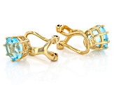 Sky Blue Glacier Topaz 18k Yellow Gold Over Sterling Silver December Birthstone Earrings 2.81ctw