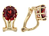 Red Garnet 18k Yellow Gold Over Sterling Silver January Birthstone Clip-On Earrings 2.62ctw