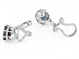 Blue Lab Created Alexandrite Rhodium Over Sterling Silver June Birthstone Clip-On Earrings 2.81ctw