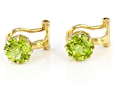 Green Peridot 18k Yellow Gold Over Sterling Silver August Birthstone Clip-On Earrings 2.38ctw