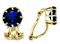 Blue Lab Created Sapphire 18k Yellow Gold Over Silver September Birthstone Clip-On Earrings 3.23ctw