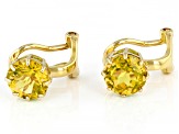 Yellow Brazilian Citrine 18k Yellow Gold Over Silver November Birthstone Clip-On Earrings 2.21cte