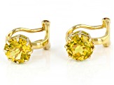 Yellow Brazilian Citrine 18k Yellow Gold Over Silver November Birthstone Clip-On Earrings 2.21ctw