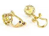 Yellow Brazilian Citrine 18k Yellow Gold Over Silver November Birthstone Clip-On Earrings 2.21ctw