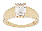 White Strontium Titanate 18k Yellow Gold Over Sterling Silver Solitaire Ring 3.56ct
