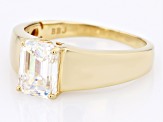 White Strontium Titanate 18k Yellow Gold Over Sterling Silver Solitaire Ring 3.56ct