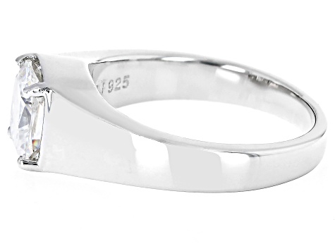 White Strontium Titanate Rhodium Over Sterling Silver Solitaire Ring 3.25ct