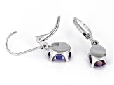 Purple Topaz Rhodium Over Sterling Silver Solitaire Dangle Earrings 3.10ctw