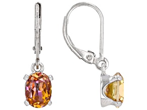 Twilight Ecstasy™ Mystic Fire® Topaz Rhodium Over Sterling Silver Dangle Solitaire Earrings 3.10ctw