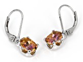 Twilight Ecstasy™ Mystic Fire® Topaz Rhodium Over Sterling Silver Dangle Solitaire Earrings 3.10ctw