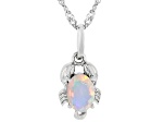 Multi Color Ethiopian Opal Rhodium Over Sterling Silver Scorpio Birthstone Pendant With Chain 0.38ct