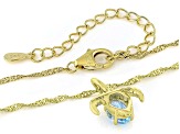 Sky Blue Topaz 18k Yellow Gold Over Sterling Silver Capricorn Birthstone Pendant With Chain 0.81ct