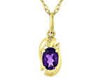 Purple Amethyst 18k Yellow Gold Over Sterling Silver Pisces Birthstone Pendant With Chain 0.64ct