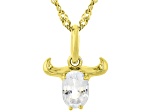 White Zircon 18k Yellow Gold Over Sterling Silver Taurus Birthstone Pendant With Chain 1.04ct