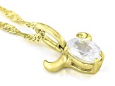 White Zircon 18k Yellow Gold Over Sterling Silver Taurus Birthstone Pendant With Chain 1.04ct