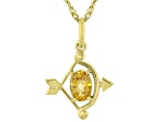 Yellow Citrine 18k Yellow Gold Over Sterling Silver Sagittarius Birthstone Pendant With Chain 0.64ct
