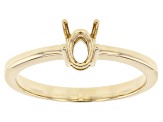 10K Yellow Gold 6x4mm Oval Center Solitaire Semi-Mount Ring