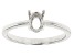 Rhodium Over Sterling Silver 7x5mm Oval Center Solitaire Semi-Mount Ring