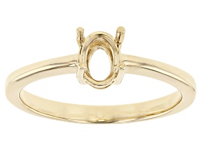 10K Yellow Gold 7x5mm Oval Center Solitaire Semi-Mount Ring