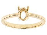 14K Yellow Gold 7x5mm Oval Center Solitaire Semi-Mount Ring