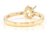 14K Yellow Gold 7x5mm Oval Center Solitaire Semi-Mount Ring