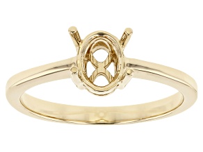 10K Yellow Gold 8x6mm Oval Solitaire Semi-Mount Ring