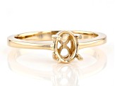 14K Yellow Gold 8x6mm Oval Solitaire Semi-Mount Ring