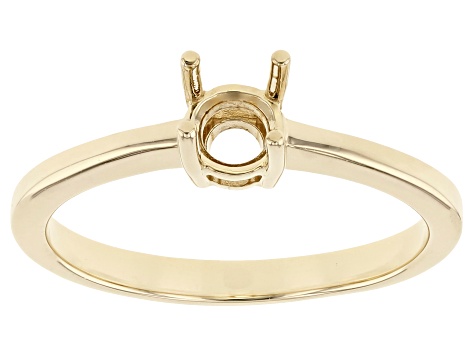 10K Yellow Gold 5mm Round Solitaire Semi-Mount Ring