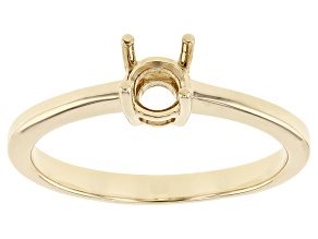 10K Yellow Gold 5mm Round Solitaire Semi-Mount Ring