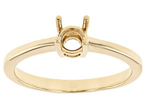 14K Yellow Gold 5mm Round Solitaire Semi-Mount Ring