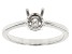 Rhodium Over Sterling Silver 6mm Round Solitaire Semi-Mount Ring