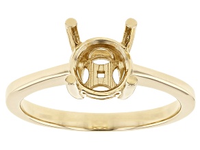 10K Yellow Gold 8mm Round Solitaire Semi-Mount Ring