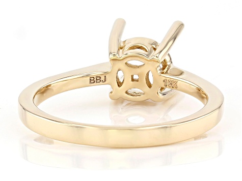 10K Yellow Gold 8mm Round Solitaire Semi-Mount Ring