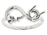Rhodium Over Sterling Silver 5mm Round Solitaire Semi-Mount Infinity Ring