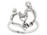 Rhodium Over Sterling Silver 6mm Heart Solitaire Mother & Daughter Semi-Mount Ring